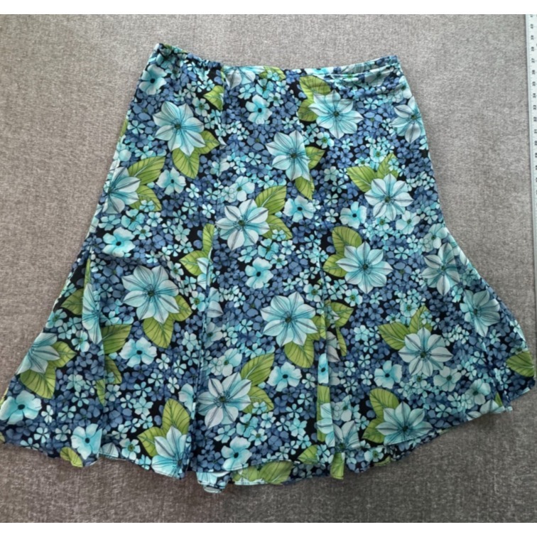 Sag Harbor Floral Wrap Skirt Blue Tropical Midi Sarong Style Womens 16